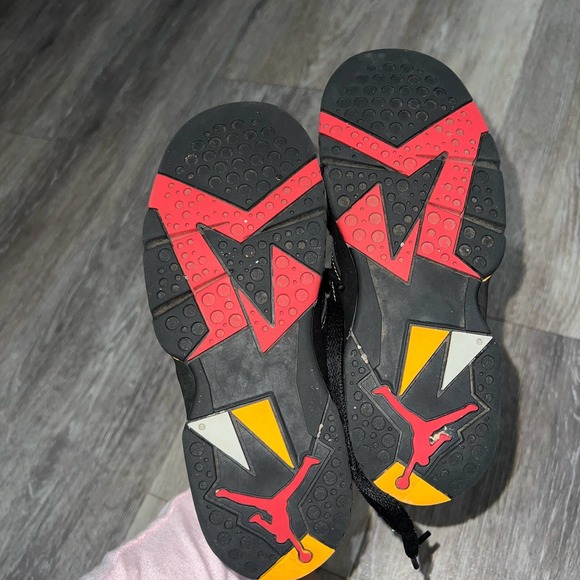 Jordan 7 Retro Black/Citrus-Varsity Red 13C - Picture 5 of 5